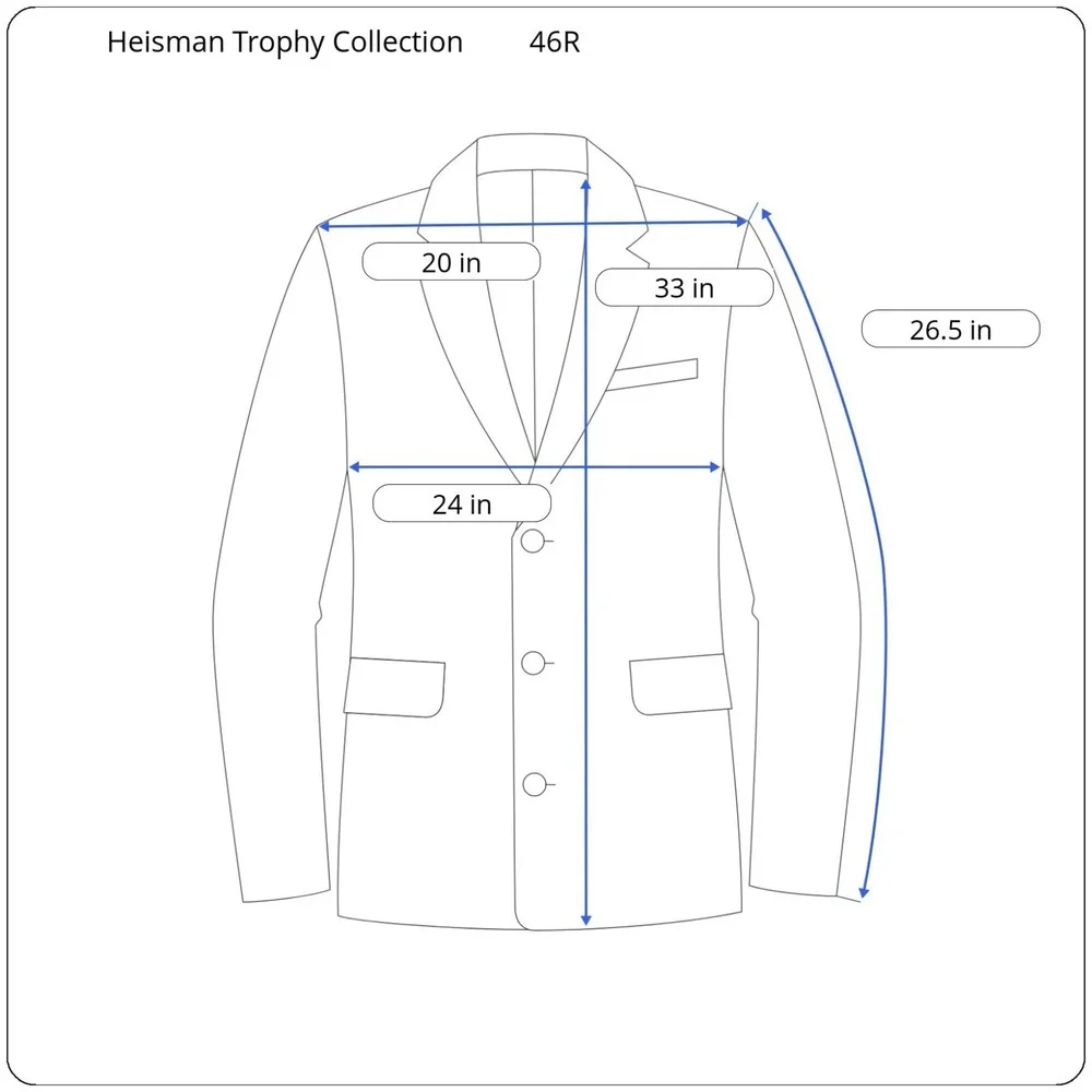 Heisman Trophy Col‎ Blazer Sport Coat Mens 46L Navy Gold Buttons Sport Coat VTG